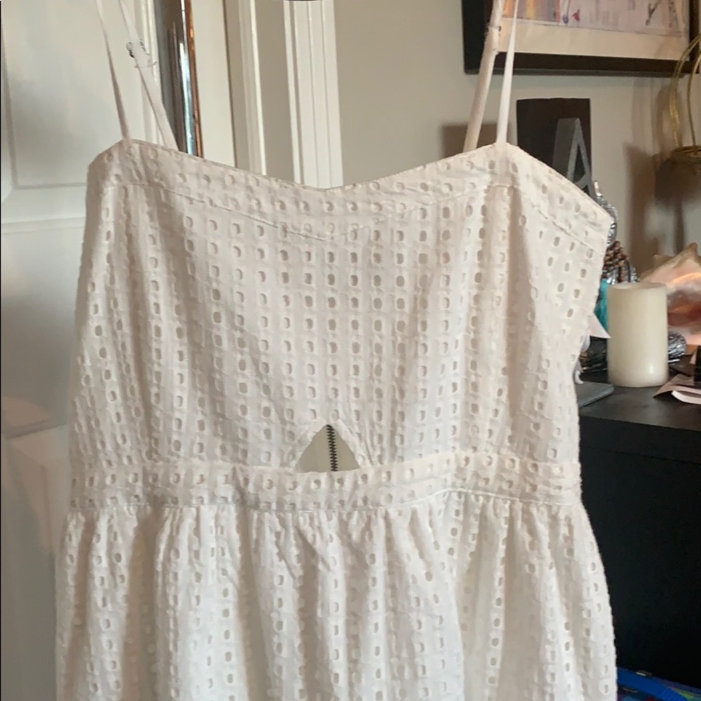 White eyelet style dress
